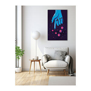 Kozmik Güç Ve Gezegenler Temalı Cam Tablo | Uzay Temalı Dekoratif Duvar Tablosu, Çocuk Ve Genç Odası Dekoru, 110x70 cm
