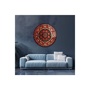 Modern Renkli Mandala Desenli Yuvarlak Dekoratif Cam Tablo Lüks Temperli | Modern Dekorasyon Temalı Dekoratif Duvar Tablosu, Salon, Ev Ve Ofis Dekoru, 60x60 Cm 50x50 cm