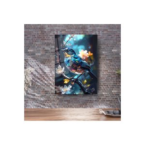 Cam Tablo – Doğanın Zarif Uçuşu | Doğa Ve Manzara Temalı Dekoratif Duvar Tablosu, Salon, Yatak Odası Ve Ofis Dekoru, 60x90 cm