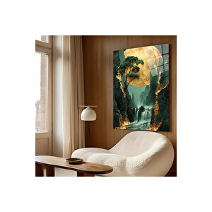Soyut 3d Doğa Cam Tablo | Doğa Ve Manzara Temalı Dekoratif Duvar Tablosu, Salon, Yatak Odası Ve Ofis Dekoru, 30x45 cm