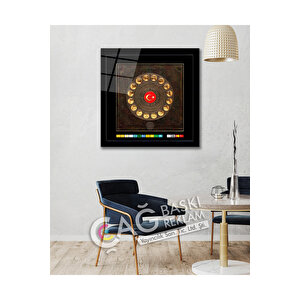 16 Türk Devleti Bayrağı Logoları Cam Tablo Modern Ev Ofis Oda Salon Duvar Dekoru Hediyelik | Doğa Ve Manzara Temalı Dekoratif Duvar Tablosu, Salon, Yatak Odası Ve Ofis Dekoru, 70x70 Cm 80x80 cm
