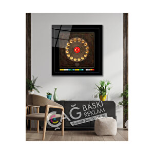 16 Türk Devleti Bayrağı Logoları Cam Tablo Modern Ev Ofis Oda Salon Duvar Dekoru Hediyelik | Doğa Ve Manzara Temalı Dekoratif Duvar Tablosu, Salon, Yatak Odası Ve Ofis Dekoru, 70x70 Cm 80x80 cm