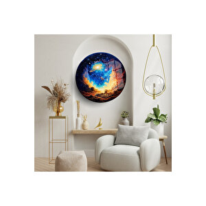 Cam Tablo: Kozmik Manzara Ile Modern Dekorasyon | Doğa Ve Manzara Temalı Dekoratif Duvar Tablosu, Salon, Yatak Odası Ve Ofis Dekoru, 50x50 Cm 50x50 cm