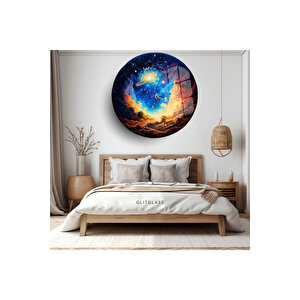 Cam Tablo: Kozmik Manzara Ile Modern Dekorasyon | Doğa Ve Manzara Temalı Dekoratif Duvar Tablosu, Salon, Yatak Odası Ve Ofis Dekoru, 50x50 Cm 50x50 cm