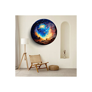 Cam Tablo: Kozmik Manzara Ile Modern Dekorasyon | Doğa Ve Manzara Temalı Dekoratif Duvar Tablosu, Salon, Yatak Odası Ve Ofis Dekoru, 50x50 Cm 50x50 cm