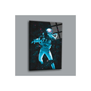 Sarmaşıklara Karışmış Astronot Uzay Ve Bilim Cam Tablo #pct0233 | Uzay Temalı Dekoratif Duvar Tablosu, Çocuk Ve Genç Odası Dekoru, 70x110 cm