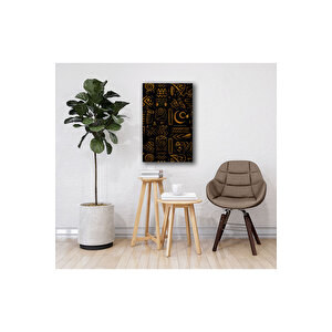 Altın Çizgilerin Dili Soyut Geometrik Desenli Cam Tablo | Çocuk Odası Temalı Dekoratif Duvar Tablosu, Çocuk Odası Ve Oyun Alanı Dekoru, 90x60 cm
