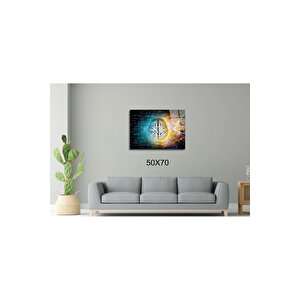 Mantıksal Sol Beyin Ve Yaratıcı Sağ Beyin Uzay Ve Bilim Cam Tablo #pct0957 | Uzay Temalı Dekoratif Duvar Tablosu, Çocuk Ve Genç Odası Dekoru, 60x90 cm