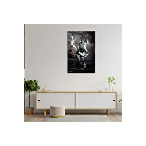 Kötü Hava Koşulunda Giden Gemi Manzara Cam Tablo #pct0074 | Deniz Temalı Dekoratif Duvar Tablosu, Salon, Ofis Ve Yazlık Dekoru, 60x90 cm