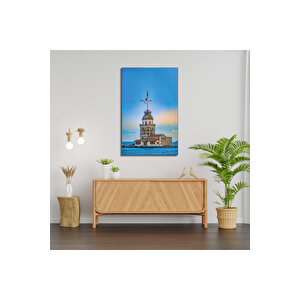 Kız Kulesi Ve Mavi Ufuk İstanbul Manzara Cam Tablo | Doğa Ve Manzara Temalı Dekoratif Duvar Tablosu, Salon, Yatak Odası Ve Ofis Dekoru, 110x70 Cm 30x45 cm