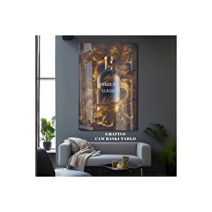 Luxury Şişe Tasarım Cam Tablo – Bar & Dekoratif Sanat | Lüks Modern Dekorasyon Temalı Dekoratif Duvar Tablosu, Salon, Ev Ve Ofis Dekoru, 60x90 cm