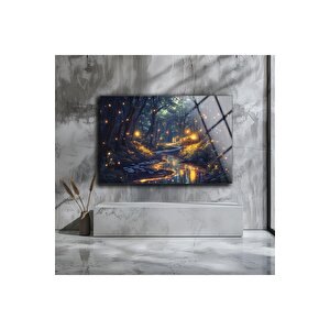 Manzara Cam Tablo , Panoramik Dekou Kırılmaz Temperli Cam Üzeri Solmaz Baskı | Doğa Ve Manzara Temalı Dekoratif Duvar Tablosu, Salon, Yatak Odası Ve Ofis Dekoru, 90x60 cm