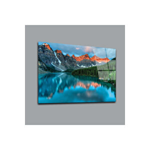 Okyanus Manzara Cam Tablo #pct0204 | Deniz Temalı Dekoratif Duvar Tablosu, Salon, Ofis Ve Yazlık Dekoru, 60x90 cm