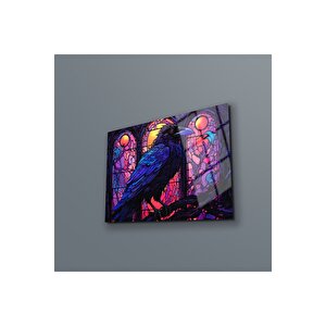 Kuzgun Kırılmaz Temperli Cam Üzeri Solmaz Baskı | Doğa Ve Manzara Temalı Dekoratif Cam Tablo, Salon, Yatak Odası Ve Ofis Dekoru, 120x80 cm