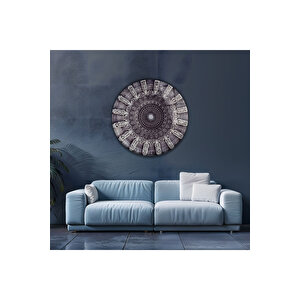 Modern Gotik Mimari Mandala Desenli Yuvarlak Cam Tablo Lüks Salon Duvar Dekoru | Modern Dekorasyon Temalı Dekoratif Duvar Tablosu, Salon, Ev Ve Ofis Dekoru, 60x60 Cm 80x80 cm