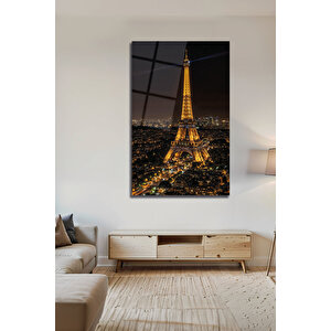 Fransa Eyfel Kulesi Modern Ev Ofis Dekoru Kırılmaz Cam Dekoratif Tablo | Doğa Ve Manzara Temalı Dekoratif Cam Tablo, Salon, Yatak Odası Ve Ofis Dekoru, 72x46 cm