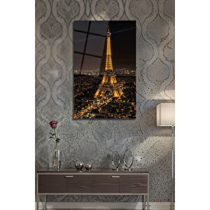 Fransa Eyfel Kulesi Modern Ev Ofis Dekoru Kırılmaz Cam Dekoratif Tablo | Doğa Ve Manzara Temalı Dekoratif Cam Tablo, Salon, Yatak Odası Ve Ofis Dekoru, 72x46 cm