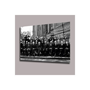 Solvay Konferansı 1927 Uzay Ve Bilim Cam Tablo #pct0954 | Uzay Temalı Dekoratif Duvar Tablosu, Çocuk Ve Genç Odası Dekoru, 70x110 cm