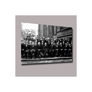 Solvay Konferansı 1927 Uzay Ve Bilim Cam Tablo #pct0954 | Uzay Temalı Dekoratif Duvar Tablosu, Çocuk Ve Genç Odası Dekoru, 70x110 cm