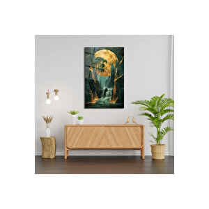 Fantastik Doğa Temalı Lüks Cam Tablo | Doğa Ve Manzara Temalı Dekoratif Duvar Tablosu, Salon, Yatak Odası Ve Ofis Dekoru, 30x45 cm