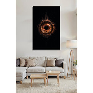 Modern Göz İrisi Cam Tablo Kahverengi Dekoratif Duvar Dekoru Lüks Salon Ofis Tablosu | Mutfak Ve Kafe Temalı Dekoratif Duvar Tablosu, Mutfak, Kafe Ve Restoran Dekoru, 72x46 cm