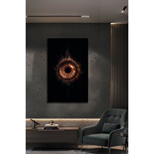 Modern Göz İrisi Cam Tablo Kahverengi Dekoratif Duvar Dekoru Lüks Salon Ofis Tablosu | Mutfak Ve Kafe Temalı Dekoratif Duvar Tablosu, Mutfak, Kafe Ve Restoran Dekoru, 72x46 cm