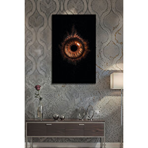 Modern Göz İrisi Cam Tablo Kahverengi Dekoratif Duvar Dekoru Lüks Salon Ofis Tablosu | Mutfak Ve Kafe Temalı Dekoratif Duvar Tablosu, Mutfak, Kafe Ve Restoran Dekoru, 72x46 cm