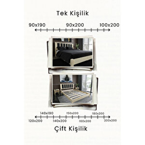 Ori̇on Model Lacivert Puf Başlıklı Masif Ahşap Karyola Kolay Kurulum Fırınlanmış İthal Sibirya Çamı 140x190 Yatak Uyumlu Krem