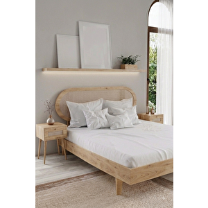 Padova Model Hazeran Başlıklı Masif Ahşap Karyola Ve 2 Adet Komodin Kolay Kurulum Fırınlanmış İthal Sibirya Çamı 100x200 Yatak Uyumlu 2 Adet Komodin 100x200 cm