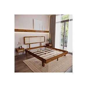 Li̇lyum Model Hazeran Başlıklı Masif Ahşap Karyola Ve 2 Adet Komodin Kolay Kurulum Fırınlanmış İthal Sibirya Çamı 90x200 Yatak Uyumlu 2 Adet Komodin 90x200 cm