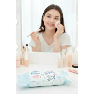 Sanrio Lisanslı Cinnamoroll İnci Dokulu Kuru Mendil – %100 Viskon Yumuşak Ekonomik Paket (80 Adet)
