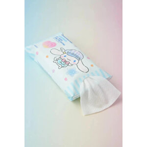 Sanrio Lisanslı Cinnamoroll İnci Dokulu Kuru Mendil – %100 Viskon Yumuşak Ekonomik Paket (80 Adet)