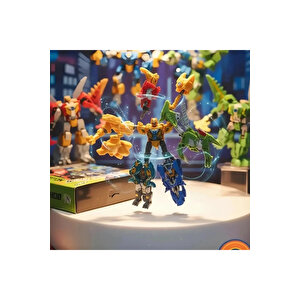 Lisanslı Dinozor Dönüşüm Oyuncağı Montajı 5 Çeşitli Model Dev Robot Formlu 12 Cm