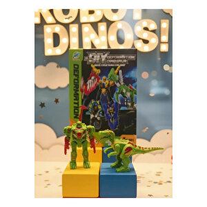 Lisanslı Dinozor Dönüşüm Oyuncağı Montajı 5 Çeşitli Model Dev Robot Formlu 12 Cm