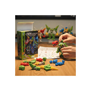 Lisanslı Dinozor Dönüşüm Oyuncağı Montajı 5 Çeşitli Model Dev Robot Formlu 12 Cm