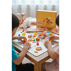 Lisanslı Açık Kil Serisi Küçük Aşçı – Eğitici Ve Renkli Yemek Temalı Oyun Seti 15,5 Cm