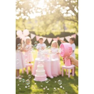 Lisanslı El Tipi Baloncuk Oyuncak Pembe 18 Cm – Taşınabilir Açık Hava Eğlencesi