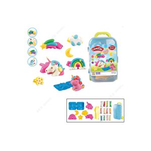 Lisanslı Oyun Hamuru Seti 12 Renk – Bavul Serisi Unicorn Temalı Eğlenceli Set