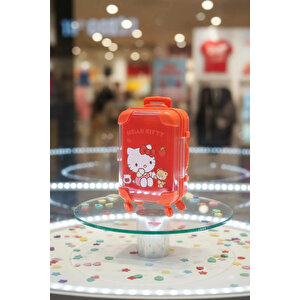 Sanrio Lisanslı Hello Kitty Mini Bavul Saklama Kutusu – Şeffaf Kapaklı 13 Cm