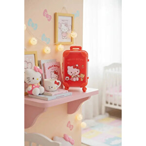 Sanrio Lisanslı Hello Kitty Mini Bavul Saklama Kutusu – Şeffaf Kapaklı 13 Cm