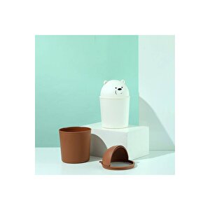 We Bare Bears Lisanslı Kapaklı Mini Masaüstü Çöp Kovası