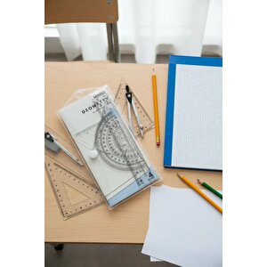 Lisanslı Basic Serisi Geometri Seti – Okul Ve Teknik Çizim İçin Pratik Ölçüm Seti