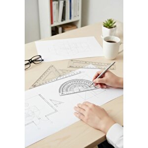 Lisanslı Basic Serisi Geometri Seti – Okul Ve Teknik Çizim İçin Pratik Ölçüm Seti