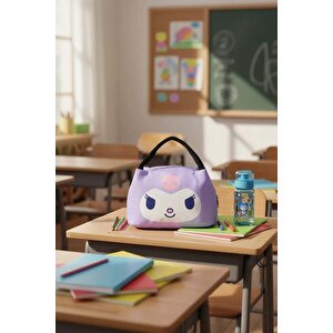 Sanrio Lisanslı Kuromi Yemek Çantası 26 Cm – Hafif Sevimli Lunch Bag