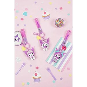 Sanrio Lisanslı Kuromi Figürlü Anahtarlık – Dayanıklı Pvc Ve Çinko Alaşım Çanta Aksesuarı