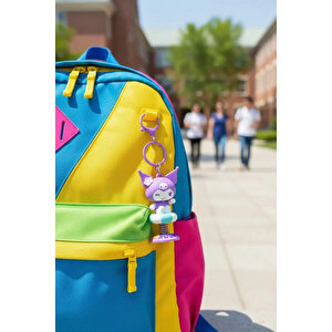 Sanrio Lisanslı Yaz Serisi Kuromi Karakterli Hareketli Figür Anahtarlık Ve Çanta Aksesuarı