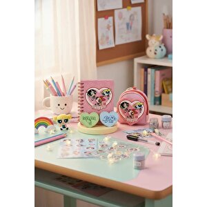 Powerpuff Girls Lisanslı Mini Kırtasiye Seti – Özel Saklama Çantalı Komple Set