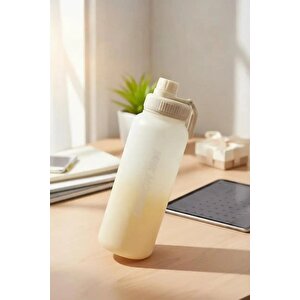 Lisanslı Turuncu Beyaz Gradyan Termos 950 Ml – Tutacaklı Tasarım