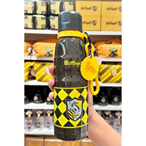 Harry Potter Lisanslı Hufflepuff Charmlı Termos – 304 Paslanmaz Çelik Sızdırmaz Su Termosu 600 Ml