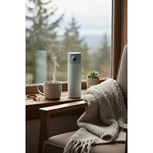Lisanslı Flip Top Kapaklı Yalıtımlı Şişe 304 Çelik Sızdırmaz Termos 200 Ml Mavi